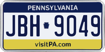 PA license plate JBH9049