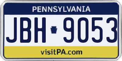 PA license plate JBH9053