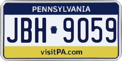 PA license plate JBH9059