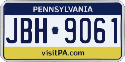 PA license plate JBH9061