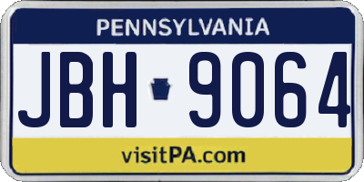 PA license plate JBH9064