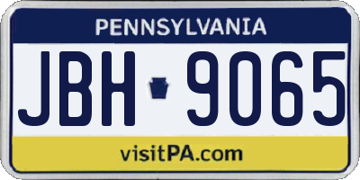 PA license plate JBH9065