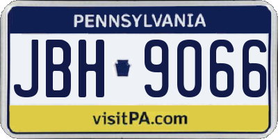 PA license plate JBH9066