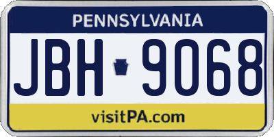 PA license plate JBH9068