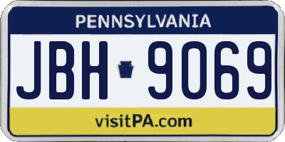 PA license plate JBH9069