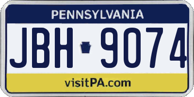 PA license plate JBH9074