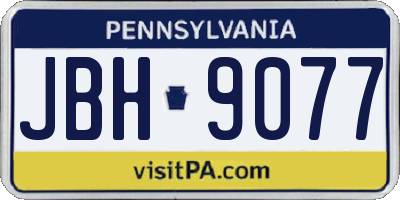 PA license plate JBH9077