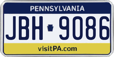 PA license plate JBH9086