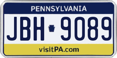 PA license plate JBH9089