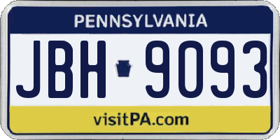 PA license plate JBH9093