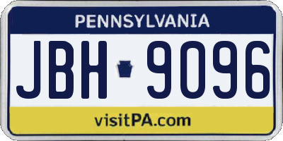 PA license plate JBH9096