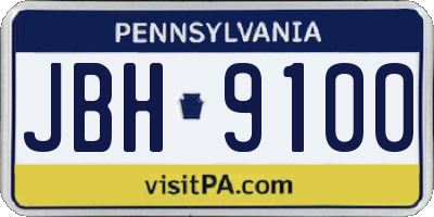 PA license plate JBH9100