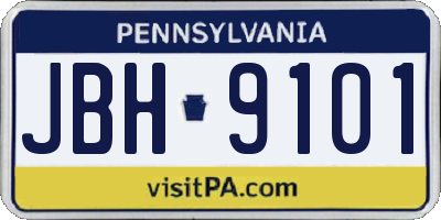 PA license plate JBH9101