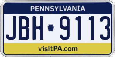 PA license plate JBH9113