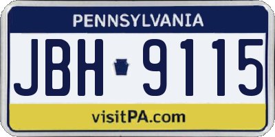 PA license plate JBH9115