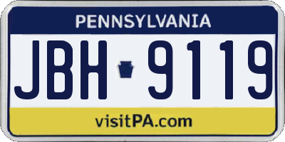 PA license plate JBH9119