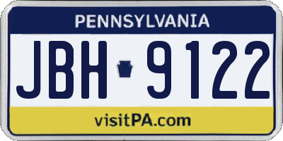 PA license plate JBH9122