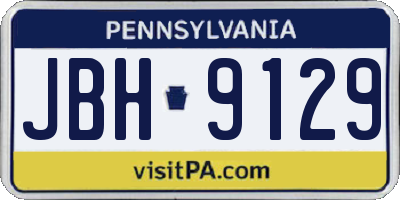 PA license plate JBH9129