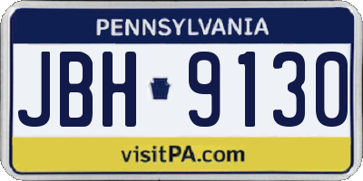 PA license plate JBH9130