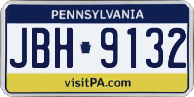 PA license plate JBH9132