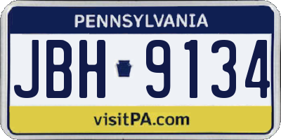 PA license plate JBH9134