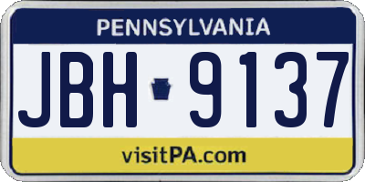 PA license plate JBH9137