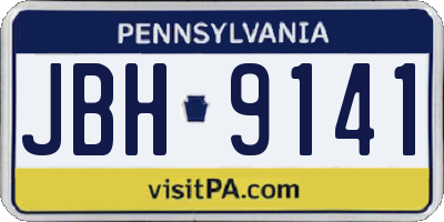 PA license plate JBH9141