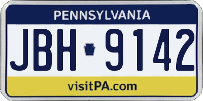 PA license plate JBH9142