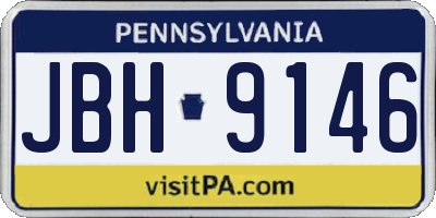 PA license plate JBH9146