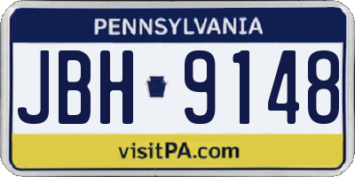 PA license plate JBH9148