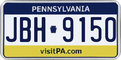 PA license plate JBH9150