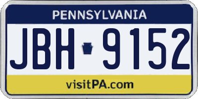 PA license plate JBH9152