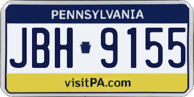 PA license plate JBH9155