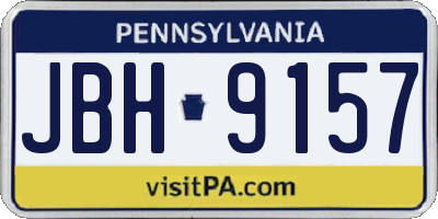 PA license plate JBH9157