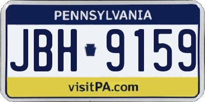 PA license plate JBH9159