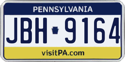 PA license plate JBH9164