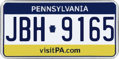 PA license plate JBH9165