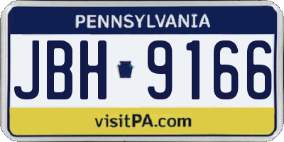 PA license plate JBH9166