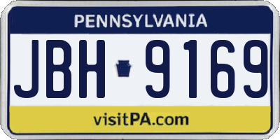 PA license plate JBH9169