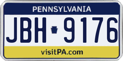 PA license plate JBH9176