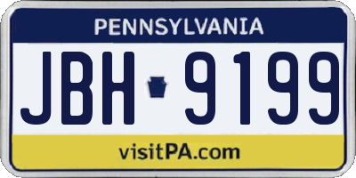 PA license plate JBH9199