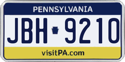 PA license plate JBH9210