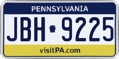 PA license plate JBH9225