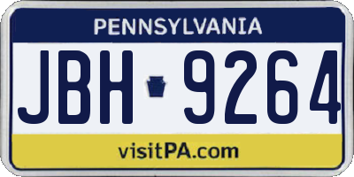 PA license plate JBH9264