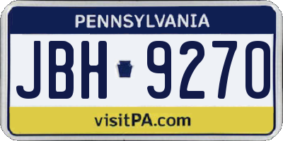 PA license plate JBH9270