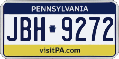 PA license plate JBH9272