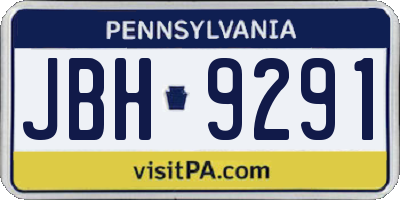 PA license plate JBH9291