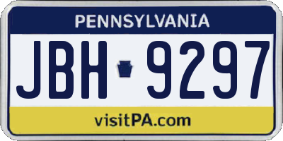 PA license plate JBH9297