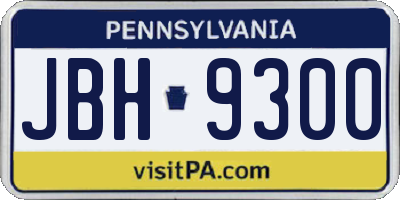 PA license plate JBH9300