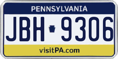 PA license plate JBH9306